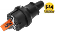 Tomada tipo schuko M 16A IP44 preto