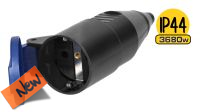 Tomada tipo schuko F 16A IP20 PP com tampa preto