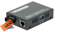 Transceptor 10/100 BaseT a 100 BaseFX fibra monomodo 25 Km SC