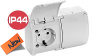 Caixa de superficie 2x Schuko F 16A IP44 branco