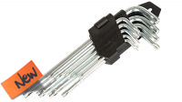 Estojo chaves hexagonais Torx T10 (1.5mm) - T50 (10mm) aço CR-V