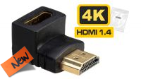 Adaptador HDMI M-F angulado a 90º preto
