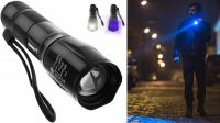 Lanterna Led 5W 120lm fluxo de luz ajustável 5 modos UV bateria incluída com carregador