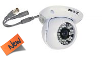 Câmara CCTV interior Dome Phasak 1/4" CMOS 3.6mm 600 linhas IR 25 m