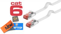IBF 7600 : Cabo de rede flat U/FTP RJ45-RJ45 Cat.6 certificado CU branco (0.50 m)