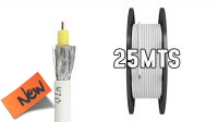 Bobine cabo 100dB RG6 CCTV/CATV branco