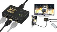 Conmutador HDMI con mando 3P 4K negro