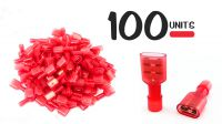 Conjunto de 100 terminais tipo conexão fêmea isolados 6.6mm 10A vermelho