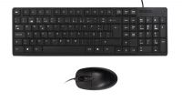 Teclado e rato USB português preto