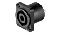 Conector PA altavoz 4 pines de chasis Negro