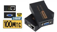 Emissor e receptor VGA e Audio até 100 m. por cabo rede Cat 5E/6
