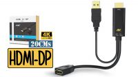 Adaptador HDMI  M - Displayport  F / USB  M  4K @60Hz preto 0.20 m.