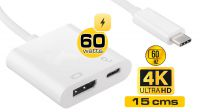 Cabo conversor USB 3.1 (M) a Displayport (F) 4k*2k@60Hz PD 60w