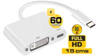 Cabo adaptador USB 3.1 (M) a DVI (F) 4k*2K@60Hz PD 60w