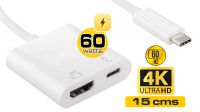 Cabo adaptador USB 3.1 (M) a HDMI (F) 4k*2k@60Hz PD 60w