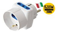 Adaptador de corriente eléctrica 16A triple Italiana a Schuko