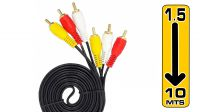 Cable multimédia para audio y video 3RCA M/M