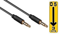 Cable multimédia Jack 3.5mm 4 Pines M/M 0.5m