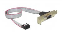 Cable plano con soporte bracket low profile 9P 1 x DSUB Macho 0.4m