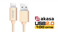 Cabo de dados e carga USB 2.0 a USB 3.1 C nylon/aluminio 1m