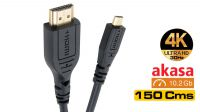 Cabo micro HDMI a HDMI 1.4 goldplated com ethernet M/M 4k 1.5m