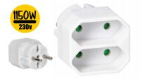 Adaptador divisor schuko 1 x M - 2 x F euro branco