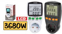Medidor de energia y consumo tarifa digital LCD con batería máx. 16A 230V