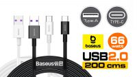 Cabo Baseus Serie Superior USB-A M - USB-C M (66W máx. 6A) 2m
