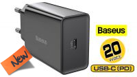Cargador Baseus 1x USB-C 20W QC Máx. 3A Negro