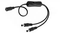 Divisor de CC 1x contector Fêmea a 2x conectores Macho com interruptor