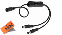 Divisor de CC 1x contector Fêmea a 2x conectores Macho com interruptor