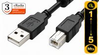 Cabo cRadia de impressora USB 2.0 A-B com filtro em preto