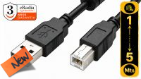 CR 2401 : Cable cRadia de impresora USB 2.0 A-B  con filtro  Negro (1 m)