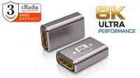 Adaptador HDMI cRadia F/F 8K@60Hz/4K@120Hz cinza