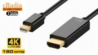 Cabo cRadia mini DisplayPort a HDMI M/M 4K@60Hz preto 1.8m