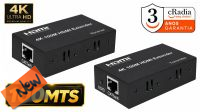 Kit cRadia extensão HDMI 4K HDMI 1.4 com cabo Cat.5E/6 até 100 m.
