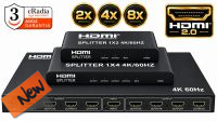 Multiplicador cRadia HDMI 2.0 4K@60 Hz 2, 4 e 8 portas