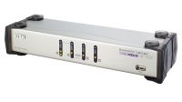 Data switch KVM 4>1 automático 2 Monitores +USB + áudio.