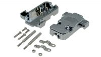 Carcasa p/D-SUB tornillos cortos 9 pines plástico metalizado