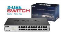 Switch D-Link 24 portas 10/100 Mbps para secretária/rack 19"