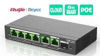 Switch Ruijie/Reyee 6p. Giga cloud Managed  Poe+ 54w Max.