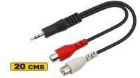 Cable audio Jack 3.5mm Macho a 2 x RCA Hembra 0.2m