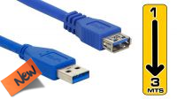 GB 3513 : Cabo USB 3.0 A/A  M/F em azul (3 m)
