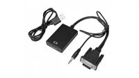 Conversor de video 1080P VGA a HDMI, USB + audio preto