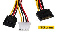 Cabo de alimentação SATA 04P Molex + SATA 15cm