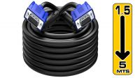 Cabo de monitor VGA 15P M/M com filtros preto
