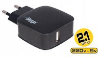 Transformador USB 110-240V 1xUSB Máx. 10W 2.1A preto