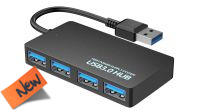 Hub USB 4p. V. 3.0 - 1 x USB3.0 + 3 x USB2.0 preto