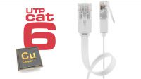 Cabo de rede Flat U/UTP RJ45-RJ45 Cat.6 CU branco