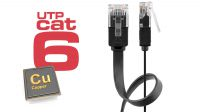 Cabo de rede flat U/UTP RJ45-RJ45 Cat. 6 CU preto